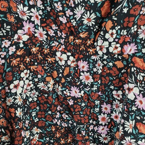 Torrid Women's 1X Side Cutout Babydoll Top Dark Ditzy Floral Flutter Sleeve New - Picture 12 of 12